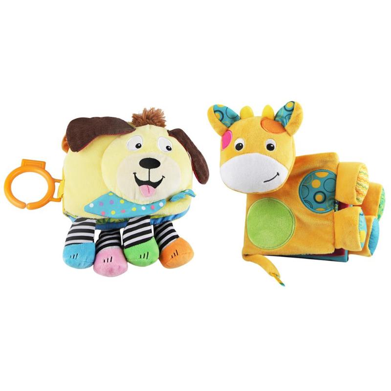 3D Kid Cloth Book Baby Stroller Rattle Toy Cartoon Animal Style Soft Cloth Book Baby Reading Panting Book Infant Educational Toy