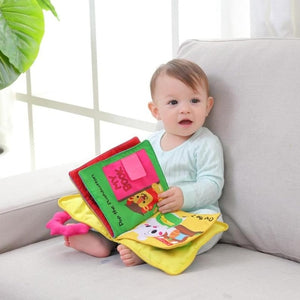 3D Kid Cloth Book Baby Stroller Rattle Toy Cartoon Animal Style Soft Cloth Book Baby Reading Panting Book Infant Educational Toy